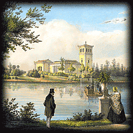 Е. Мейер. Петергоф. Вид Царицына острова. 1850–1867